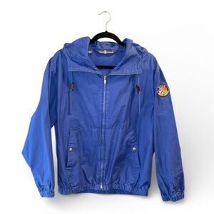 Polo Ralph Lauren Vintage 90s Windbreaker Blue Cookie Patch Jacket Small